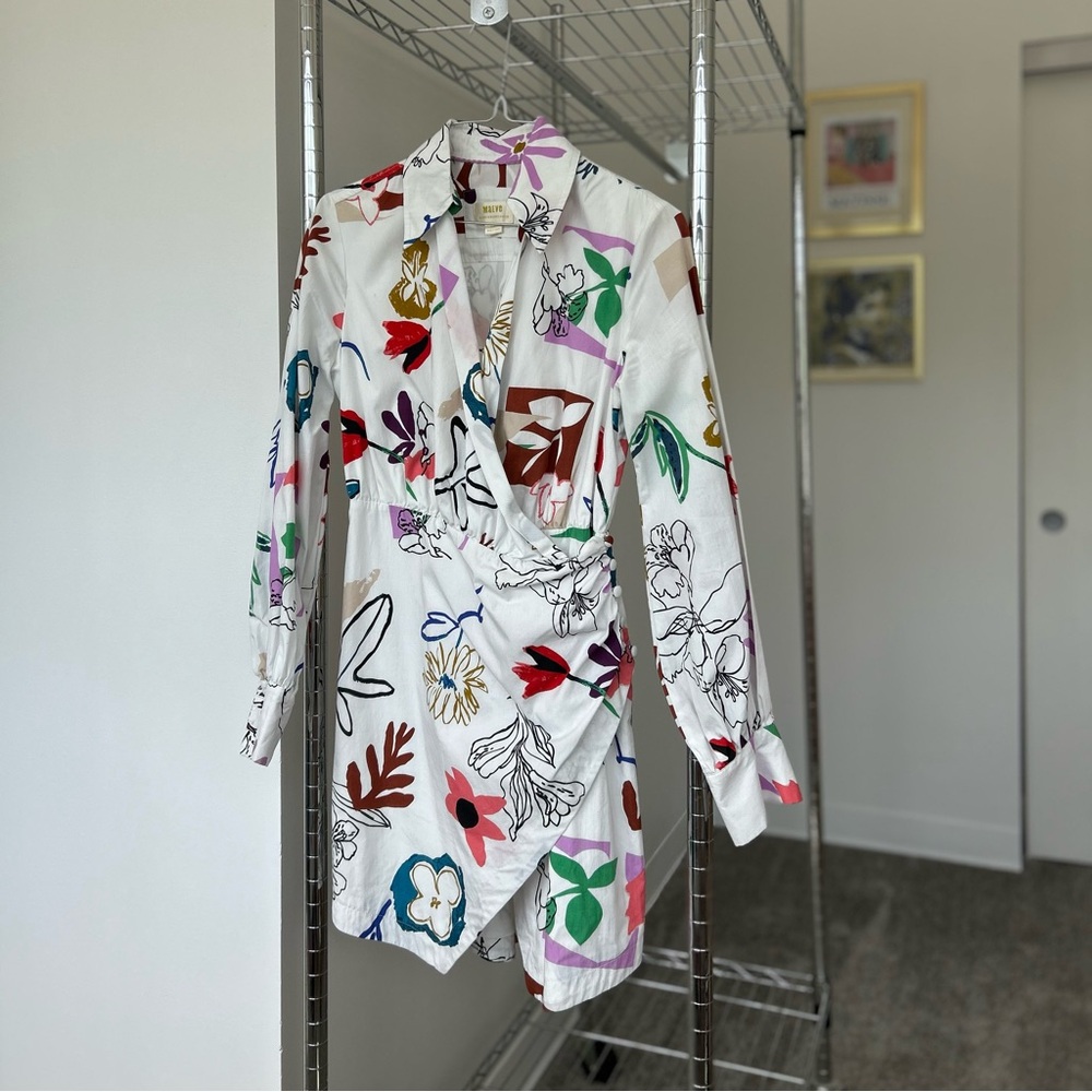 Anthropologie floral shirt dress